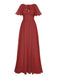 1950s Chiffon V-Neck Solid Vintage Dress