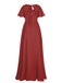 1950s Chiffon V-Neck Solid Vintage Dress