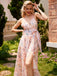 Light Pink Butterfly Strap Lace-up Vintage Dress