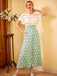 1950s Green White Splicing Polka Dot Jumpsuit