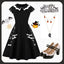 [Plus Size] Black 1950s Bat Swing Dress