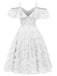 1950s Ruffle Tassel Feather Solid Dress