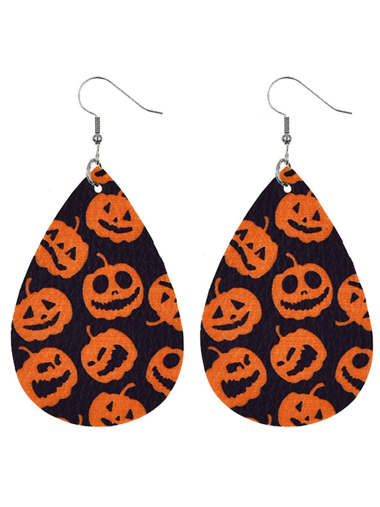 Retro Halloween Pumpkin Drop Earring