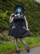 [Plus Size] Black 1950s Bat Swing Dress