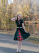 1950s Plaid Patchwork Bow Swing Dress