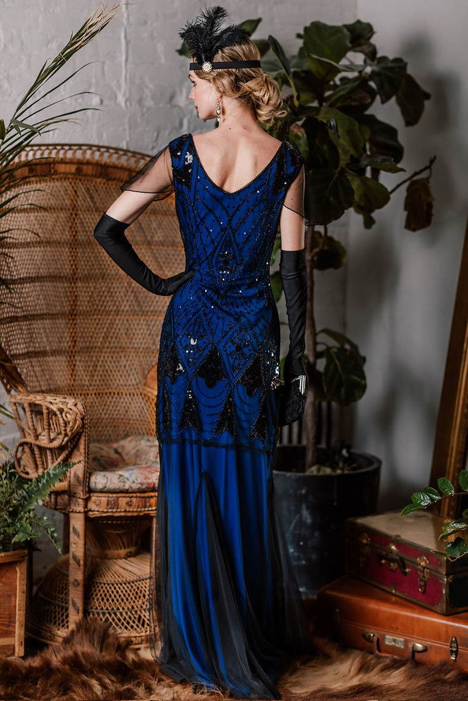 [US Warehouse] 1920s Sequined Maxi Flapper Dress