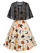 Beige 1950s Halloween Cap Costume Dress — vintage elegance for the modern woman
