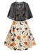 Beige 1950s Halloween Cap Costume Dress: timeless style reimagined