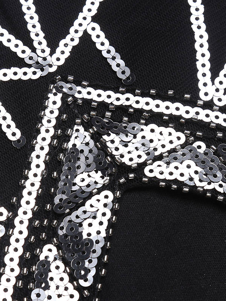 Black 1920s Geometric Sequined Dress: timeless style reimagined