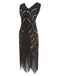 Black 1920s Sequin Fringed Gatsby Dress — vintage elegance for the modern woman