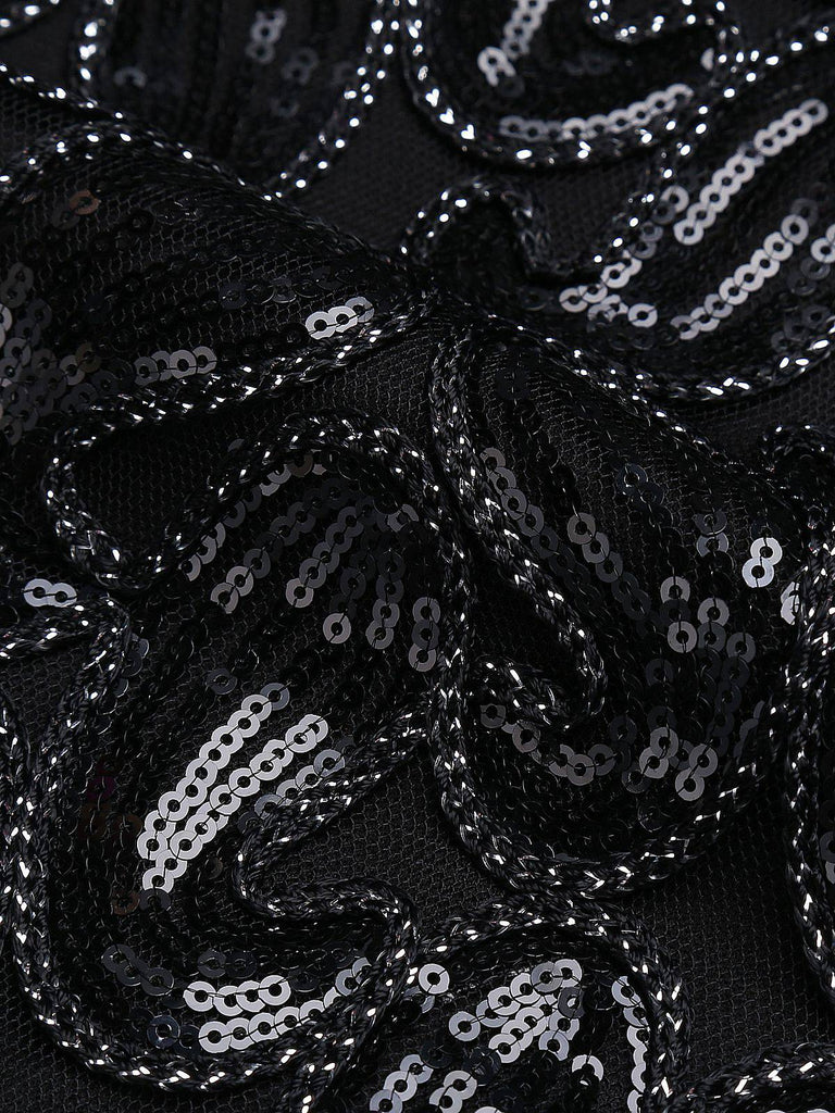 Black 1920s Sequined Glitter Dress — vintage elegance for the modern woman