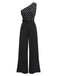 Black 1930s Polka Dots Patchwork Jumpsuit, vintage romper, retro jumpsuit - perfect for women who love vintage and retro fashion