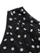 Black 1930s Polka Dots Patchwork Jumpsuit, vintage romper, retro jumpsuit - perfect for women who love vintage and retro fashion