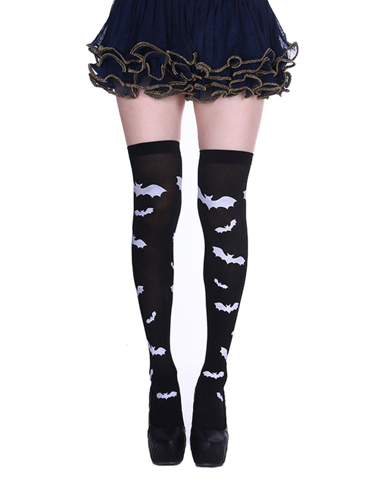 Black 1950s Halloween Knee Socks: timeless style reimagined