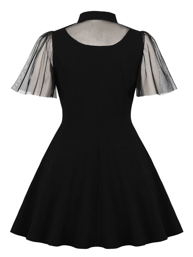 Black 1950s Lace Plus Size Solid Dress — vintage elegance for the modern woman