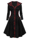 Black 1950s Plaid Hooded Swing Dress, vintage dress, retro fashion, rockabilly, pin-up fashion - perfect for women who love vintage and retro fashion