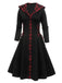 Black 1950s Plaid Hooded Swing Dress, vintage dress, retro fashion, rockabilly, pin-up fashion - perfect for women who love vintage and retro fashion
