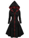 Black 1950s Plaid Hooded Swing Dress, vintage dress, retro fashion, rockabilly, pin-up fashion - perfect for women who love vintage and retro fashion