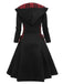 Black 1950s Plaid Hooded Swing Dress, vintage dress, retro fashion, rockabilly, pin-up fashion - perfect for women who love vintage and retro fashion