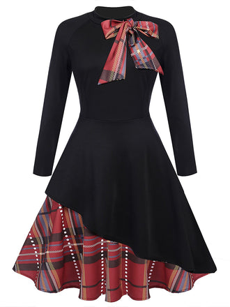 1950s Plaid Patchwork Swing Dress | 1950s | vintage dress, retro fashion