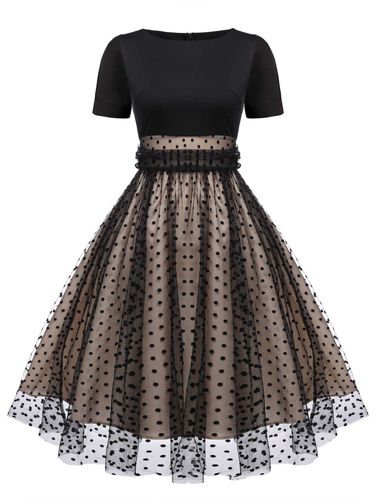 Black 1950s Polka Dot Swing Dress: timeless style reimagined