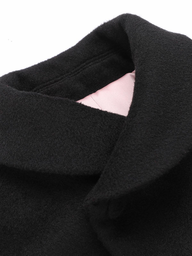 Black 1950s Retro Woolen Wrap Bolero Jacket — vintage elegance for the modern woman