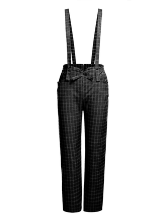 Black 1950s Solid Suspender Pants: timeless style reimagined