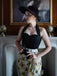 Black 1960s Halter Sunflower Pencil Dress — vintage elegance for the modern woman