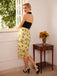 Black 1960s Halter Sunflower Pencil Dress — vintage elegance for the modern woman