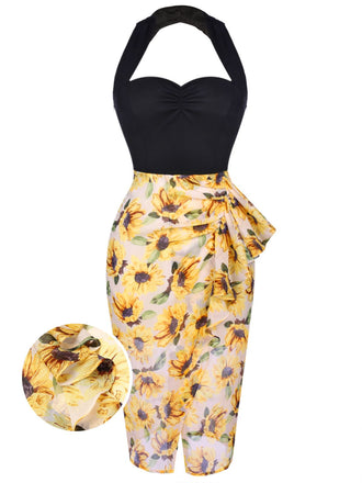 1960s Halter Sunflower Pencil Dress | 1960s | vintage dress, retro fashion