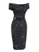 Black 1960s Off-shoulder Spider Web Dress, vintage dress, retro fashion - perfect for women who love vintage and retro fashion