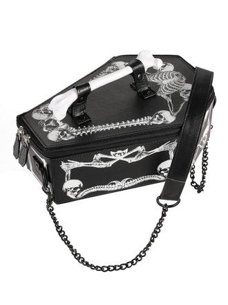 Black Halloween Coffin Chain Bag - vintage fashion, retro style, classic black