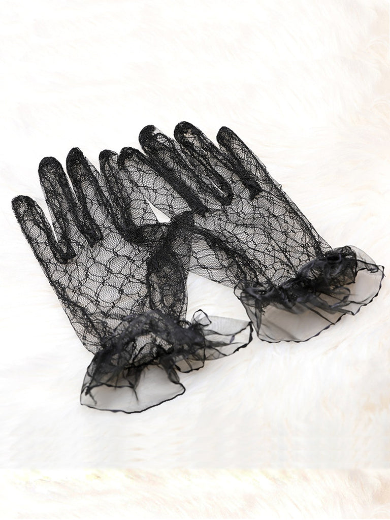 Black Retro Lace Sheer Gloves — vintage elegance for the modern woman