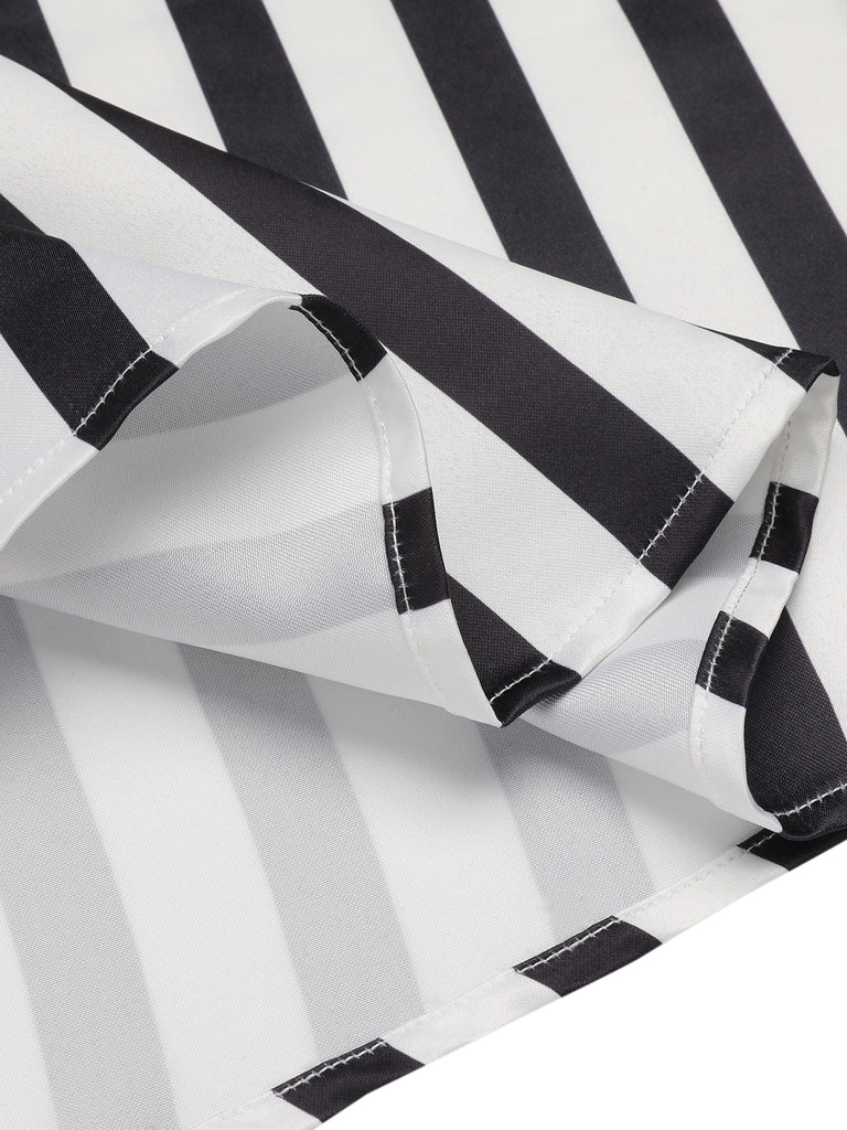 Black & White 1950s Stripes Suspender Skirt, vintage skirt, retro style - perfect for women who love vintage and retro fashion
