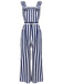 Blue 1930s Striped Ruffle Jumpsuit — vintage elegance for the modern woman