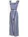Blue 1930s Striped Ruffle Jumpsuit: timeless style reimagined