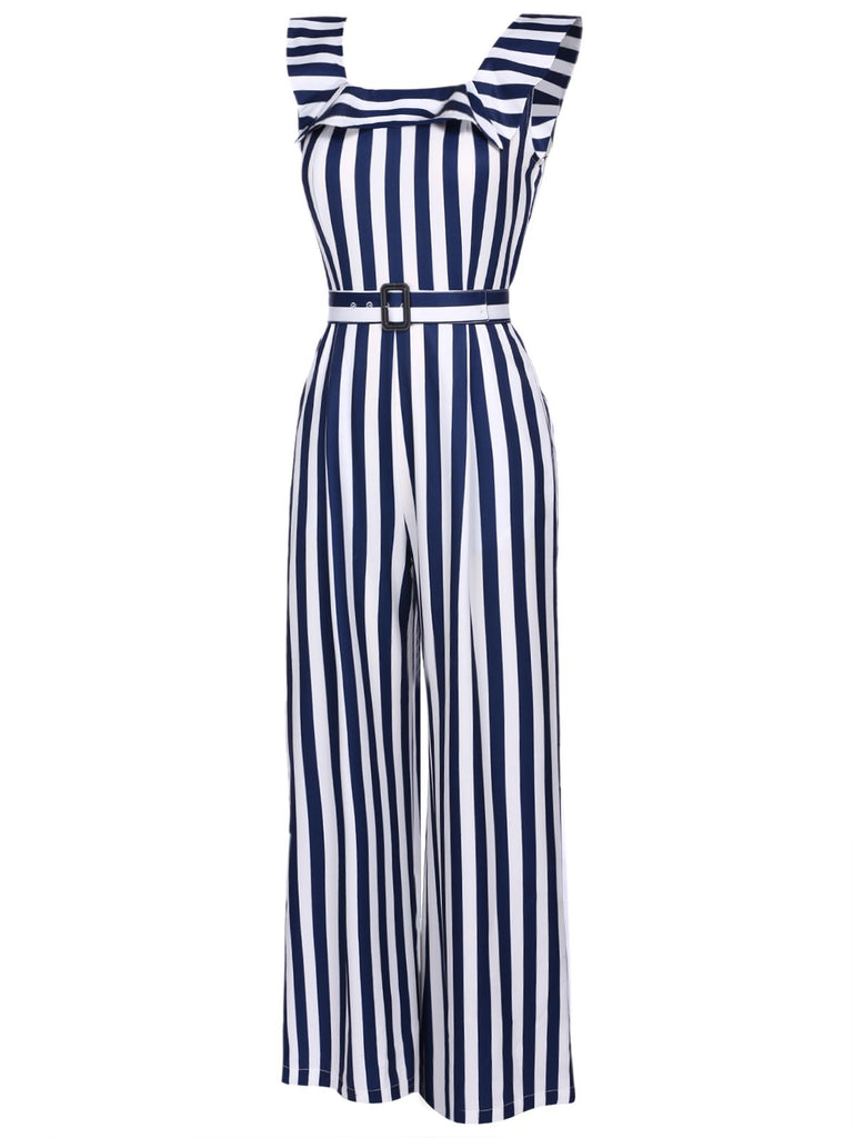 1930s Striped Ruffle Jumpsuit | 1930s | vintage romper, retro jumpsuit