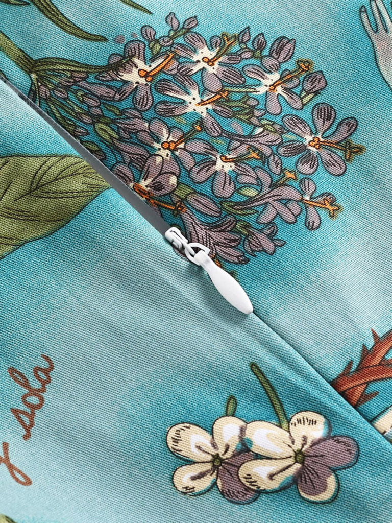 Blue 1950s Button Comics Swing Dress — vintage elegance for the modern woman