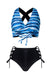 Blue 1950s Ocean Stripes Swimsuit: timeless style reimagined