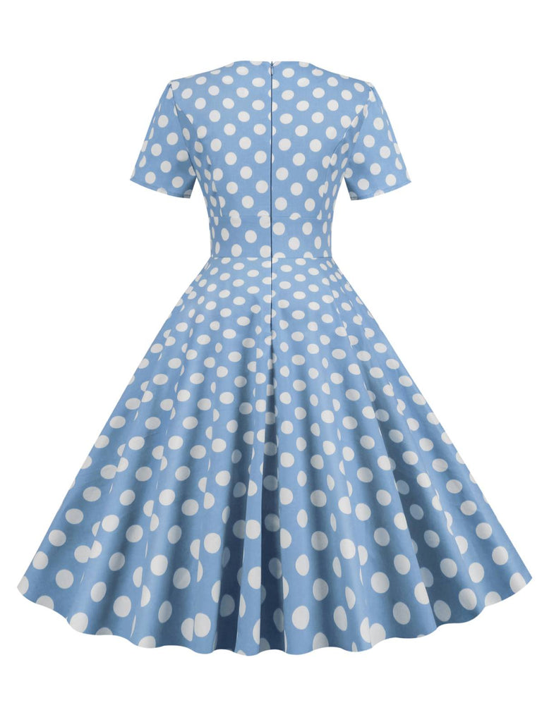 Blue 1950s Polka Dot Swing Vintage Dress: timeless style reimagined