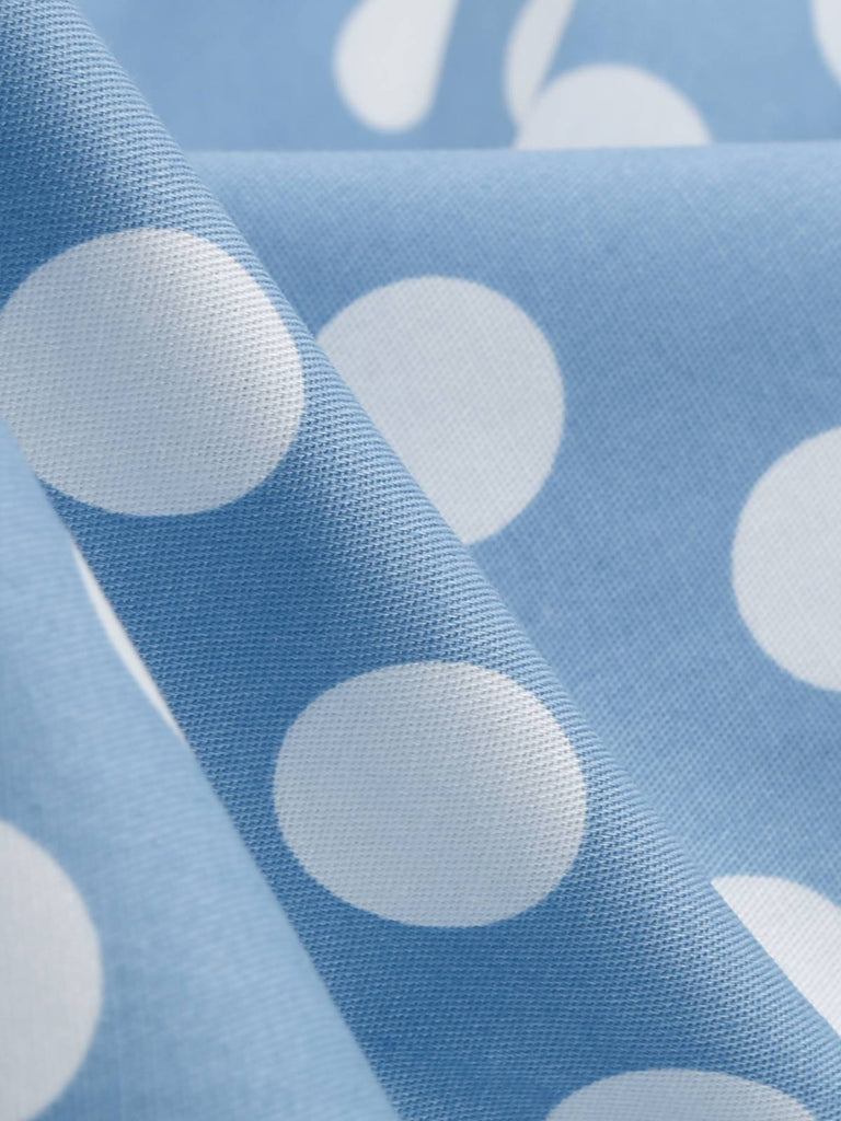 Blue 1950s Polka Dot Swing Vintage Dress — vintage elegance for the modern woman