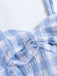 Blue 1950s Spaghetti Strap Plaid Dress: timeless style reimagined