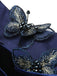 Blue 1960s 3D Butterfly Velvet Pencil Dress — vintage elegance for the modern woman