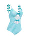 Blue 1960s Stripe Strap Bow One-Piece Swimsuit — vintage elegance for the modern woman