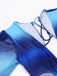 Blue Solid Puff Sleeves One-piece Swimsuit — vintage elegance for the modern woman