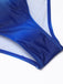 Blue Solid Puff Sleeves One-piece Swimsuit — vintage elegance for the modern woman
