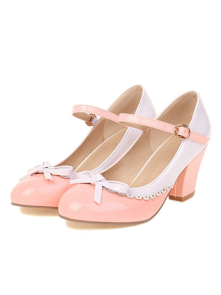 Bowknot Chunky Heels Mary Jane Shoes: timeless style reimagined