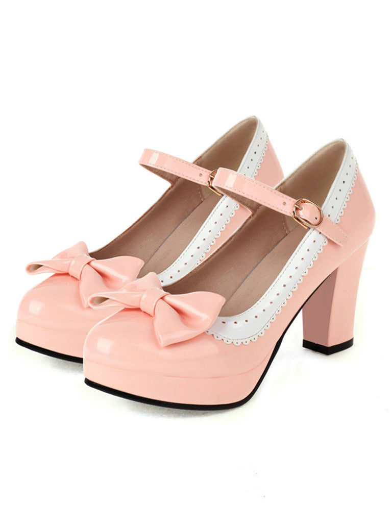 Bowknot Chunky Heels Mary Jane Shoes: timeless style reimagined