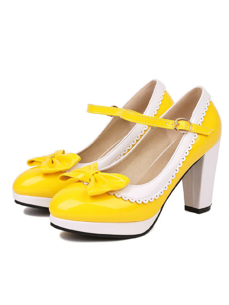 Bowknot Chunky Heels Mary Jane Shoes: timeless style reimagined