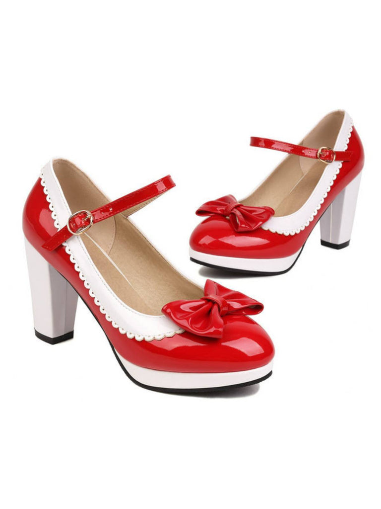 Bowknot Chunky Heels Mary Jane Shoes: timeless style reimagined